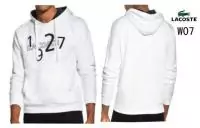 pas cher lacoste veste mode hommes 2019U hoodie coton w07 blanc